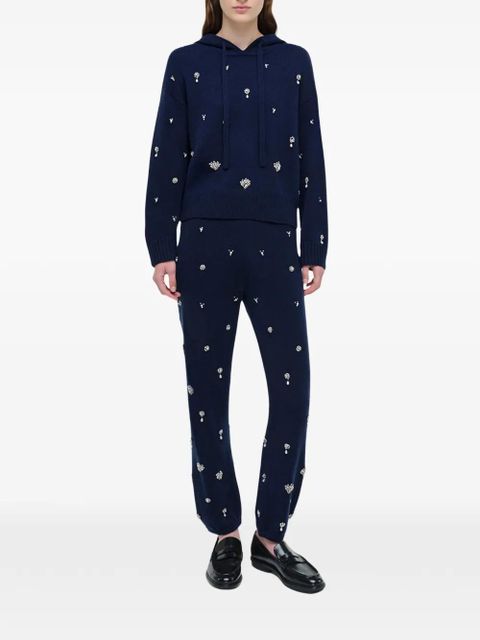 Simkhai Karmen crystal-embellished hoodie - Blue