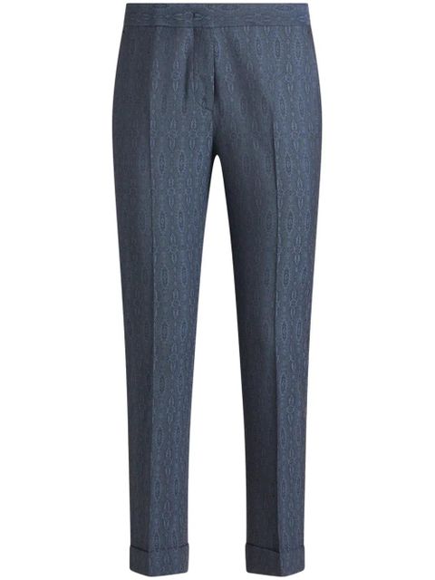 ETRO geometric-pattern tailored trousers - Blue - zdjęcie produktu nr 1