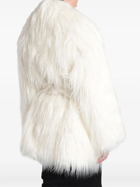 ENTIRE STUDIOS belted faux-fur coat - White