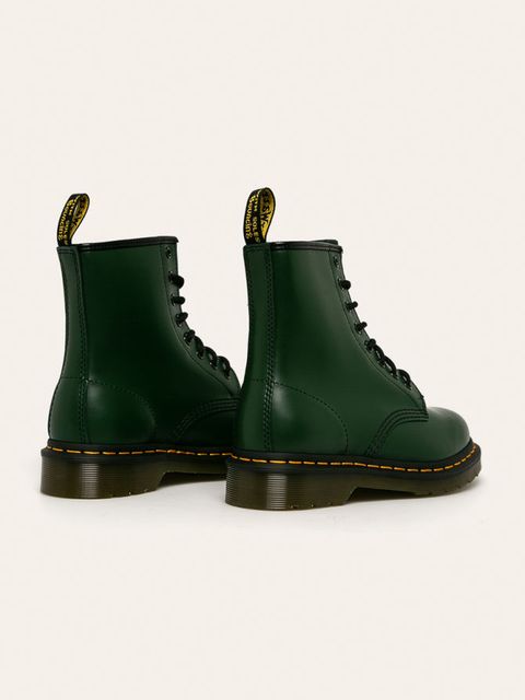 Dr. Martens workery skórzane 1460 kolor zielony na płaskim obcasie DM11822207
