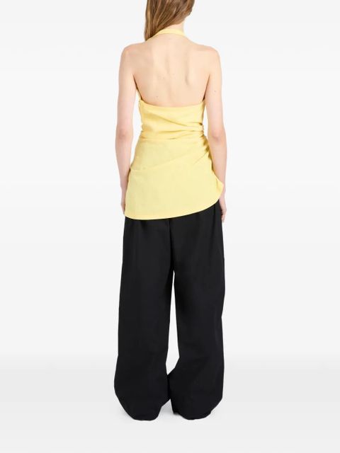 Proenza Schouler Melia ruched halterneck top - Yellow