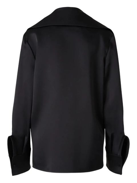 Jil Sander wide-collar satin blouse - Black