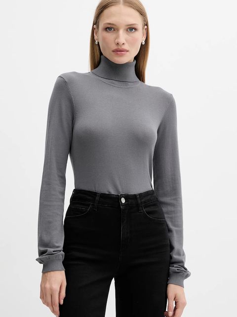 Silvian Heach sweter SESIN damski kolor szary lekki z golfem GPA25036LU - zdjęcie produktu nr 1