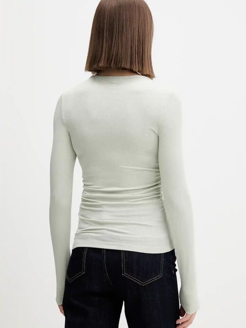 Tommy Jeans longsleeve kolor zielony DW0DW21568