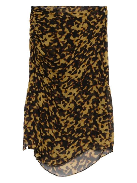 Christopher Esber printed ruched midi skirt - Brown - zdjęcie produktu nr 1
