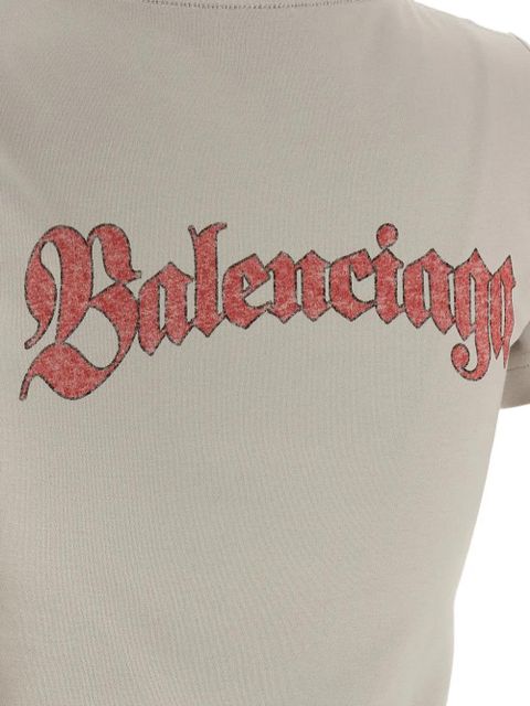 Balenciaga logo-print crew-neck T-shirt - Neutrals