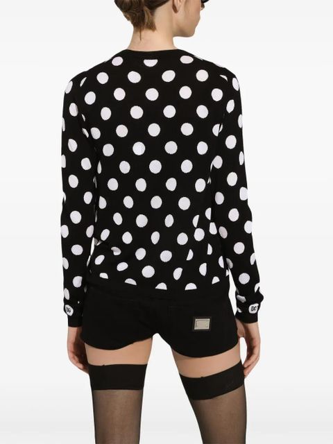 Dolce & Gabbana polka dot-pattern button-up cardigan - Black