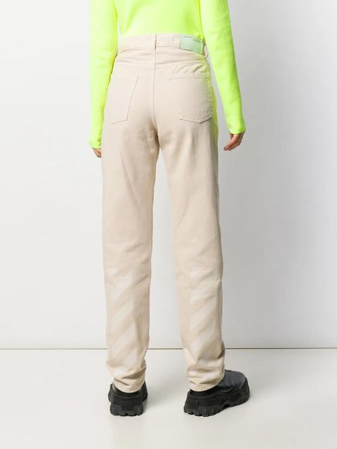 Off-White high waist straight-leg jeans - Neutrals