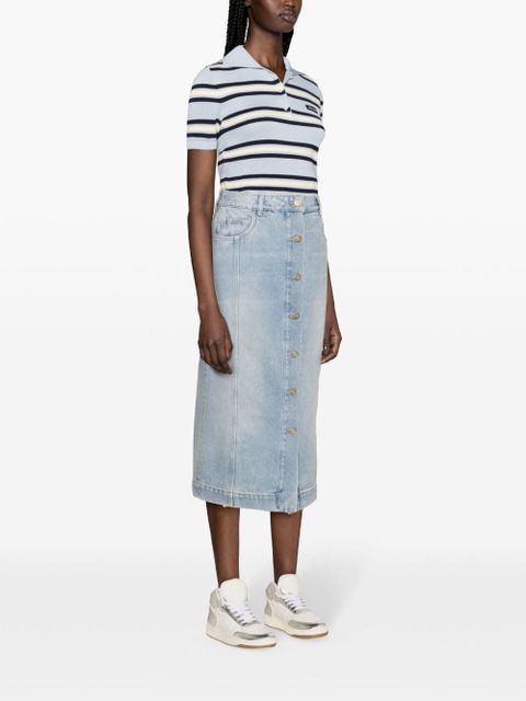 Moncler button-up denim midi skirt - Blue