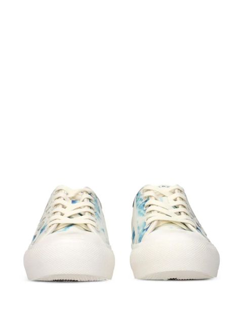 Jimmy Choo tie-dye logo-patch sneakers - Neutrals