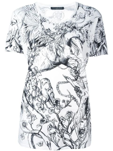 Alexander McQueen unicorn print T-shirt - White - zdjęcie produktu nr 1
