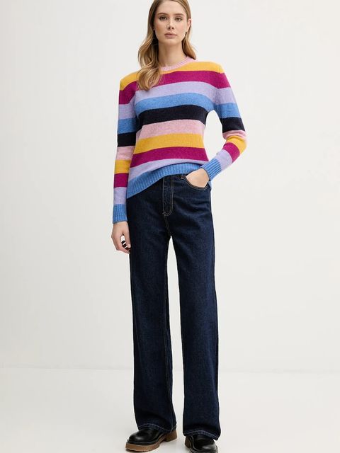 United Colors of Benetton sweter wełniany damski kolor różowy 103ME107E - zdjęcie produktu nr 2