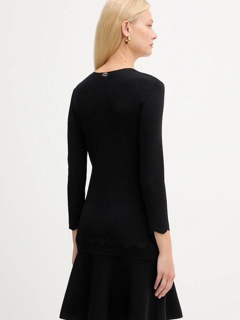 Twinset sukienka kolor czarny mini rozkloszowana 252TP3041 - zdjęcie produktu nr 2