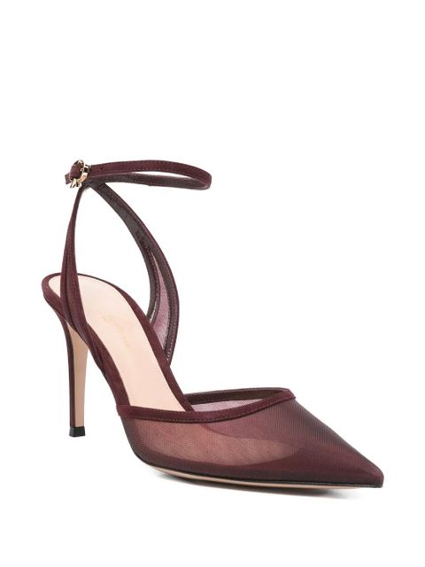 Gianvito Rossi 100mm suede heeled pumps - Red - zdjęcie produktu nr 2