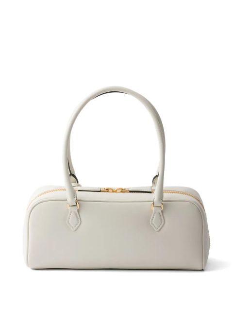 Prada medium leather top-handle bag - White