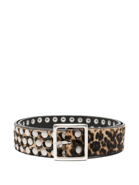 Golden Goose leopard-pattern studded belt - Neutrals - zdjęcie produktu nr 1