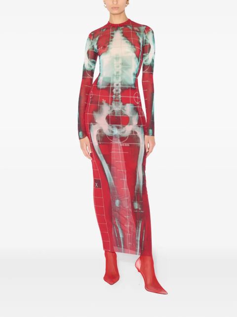Jean Paul Gaultier Squeletor mesh long dress - Red - zdjęcie produktu nr 2