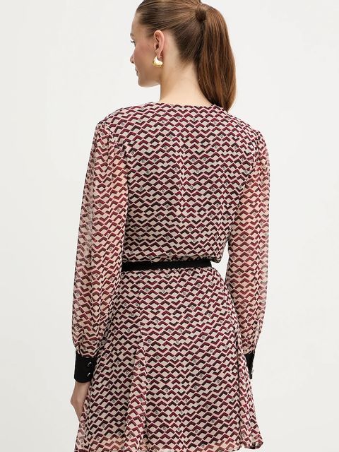 Liu Jo sukienka kolor bordowy mini rozkloszowana MF5064 TS116