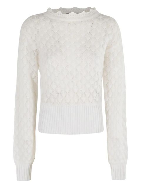 Blumarine scalloped-collar sweater - White - zdjęcie produktu nr 1