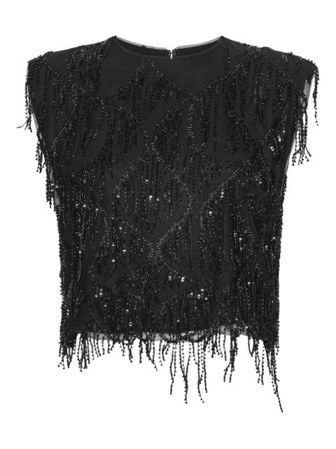 ROTATE BIRGER CHRISTENSEN sequin fringe top - Black - zdjęcie produktu nr 1