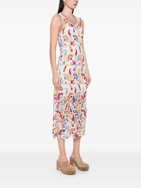 ETRO floral-lace midi dress - White