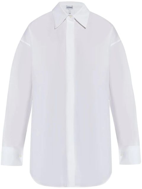 LOEWE draped cotton shirt - White - zdjęcie produktu nr 1