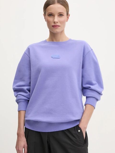 The North Face bluza bawełniana Nature Relaxed damska kolor fioletowy z aplikacją NF0A8BVX0YI1