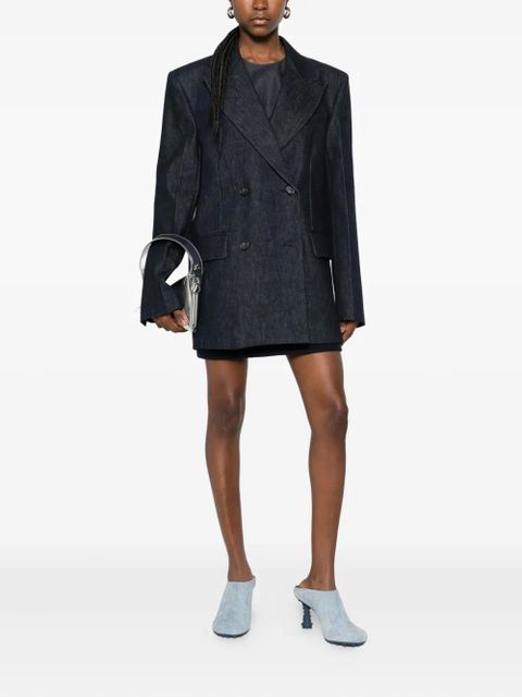 Sportmax double-breasted denim blazer - Blue