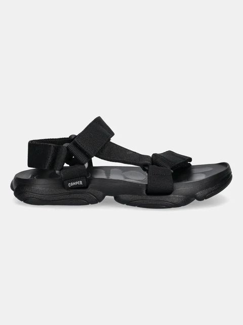 Camper sandały Karst Sandal damskie kolor czarny na małym obcasie K201794-001