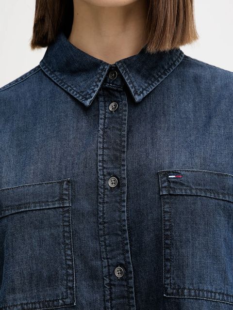 Tommy Jeans sukienka jeansowa kolor granatowy mini oversize DW0DW21650