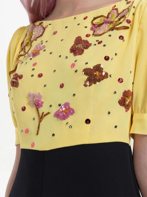 Marni floral sequin-embellished mini dress - Black