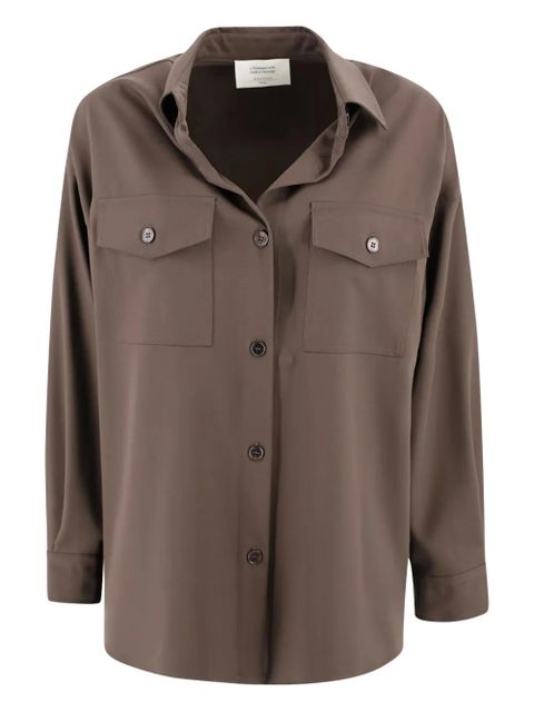 Weekend Max Mara double-pocket virgin-wool shirt - Brown - zdjęcie produktu nr 1