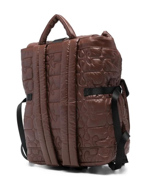 GANNI quilted backpack - Brown
