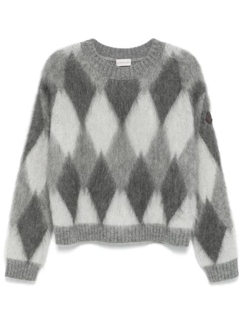 Moncler argyle-check sweater - Grey - zdjęcie produktu nr 1