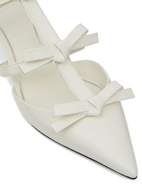 Valentino Garavani 55mm bow-embellished kitten-heel pumps - White