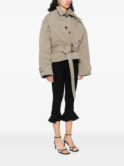 Balenciaga hooded trench jacket - Neutrals