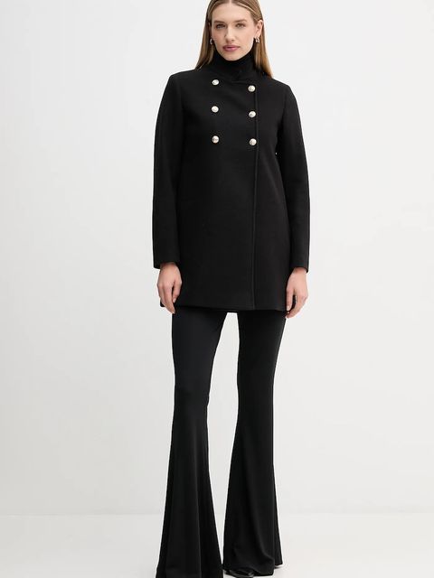 Gaudi spodnie damskie kolor czarny dzwony high waist 521FD24005 - zdjęcie produktu nr 2