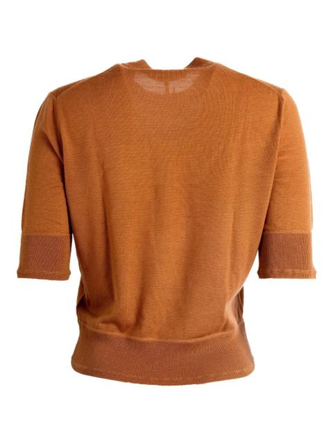 Chloé short-sleeve wool top - Brown