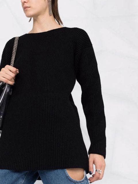 Off-White ribbed-knit wool jumper - Black