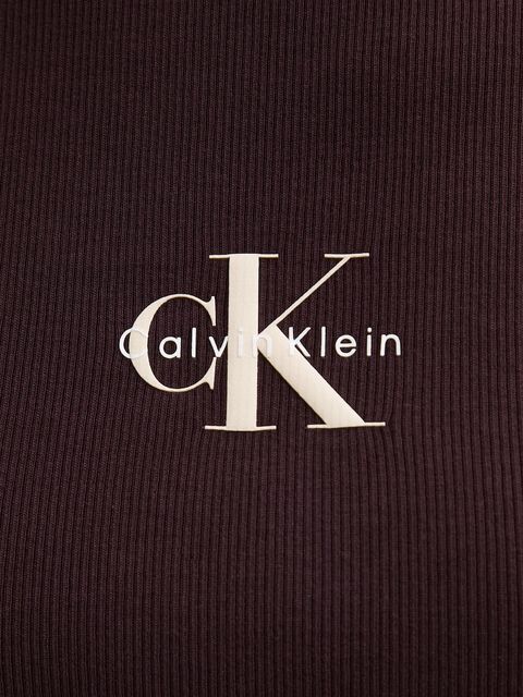 Calvin Klein Jeans t-shirt damski kolor brązowy LV047AB802