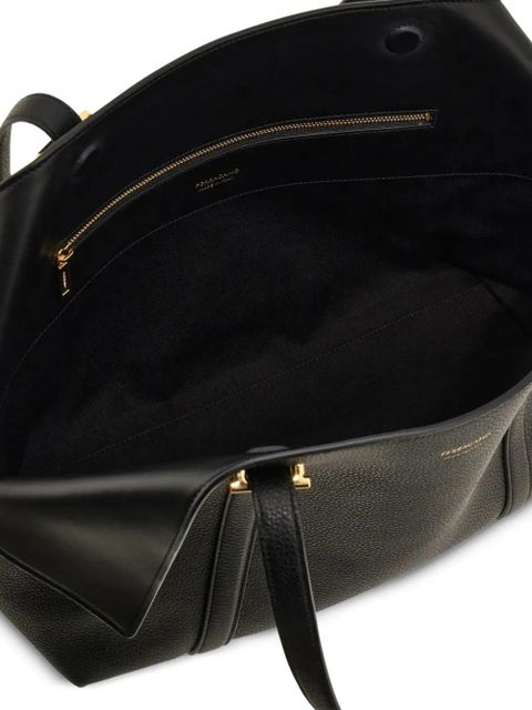 Ferragamo flap detail satchel - Black