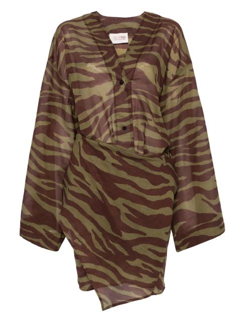 The Attico zebra-print mini dress - Brown - zdjęcie produktu nr 1