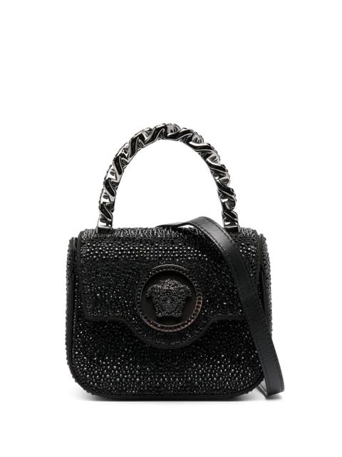 Versace La Medusa crystal-embellished mini bag - Black - zdjęcie produktu nr 1