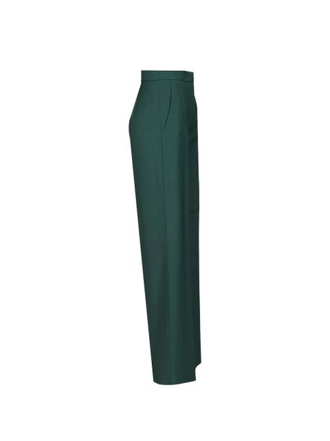 Max Mara wide-leg virgin-wool trousers - Green