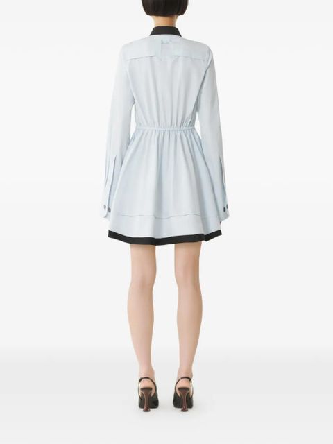 Lanvin long-sleeve collared mini dress - Blue