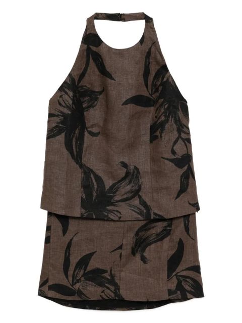 Reformation Avielle linen two piece - Brown - zdjęcie produktu nr 1