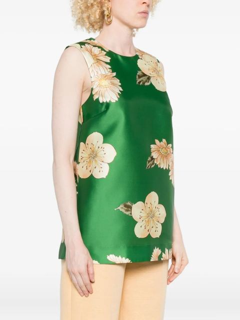 ALEMAIS Sage floral-print sleeveless top - Green