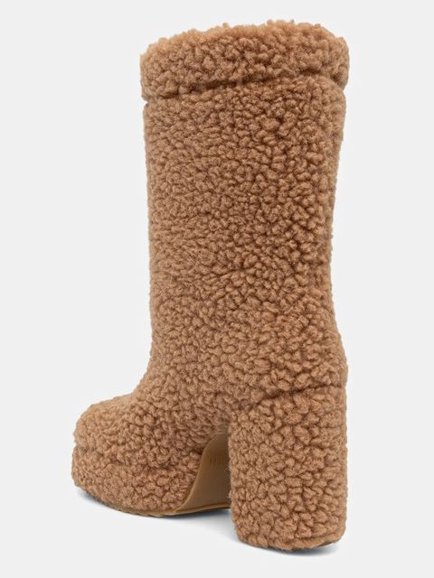 Inuikii botki Curly High Heel damskie kolor beżowy na słupku 1002.018.0011.250