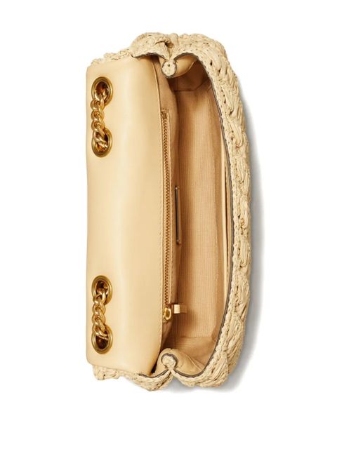 Tory Burch Kira braided straw shoulder bag - Neutrals