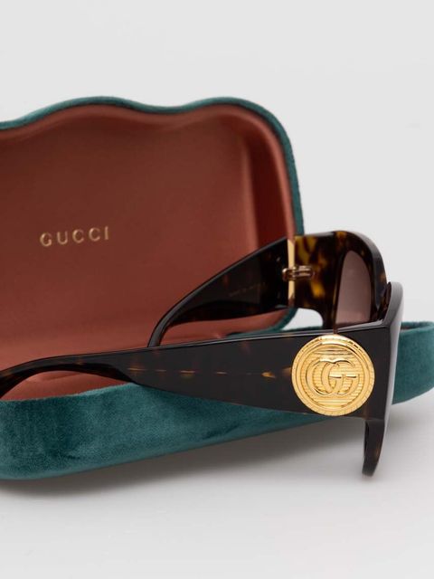 Gucci okulary przeciwsłoneczne damskie kolor brązowy GG1407S